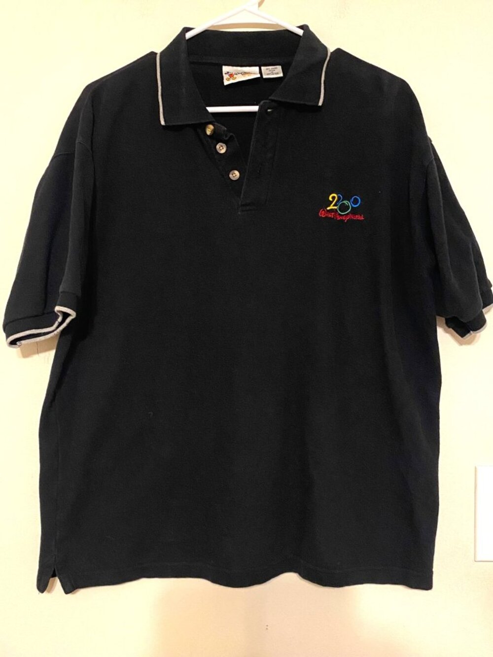 VTG Vintage 2000 Walt Disney World Black Polo Short Men's Size Medium